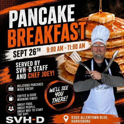 SVH-D Pancake Breakfast event flyer