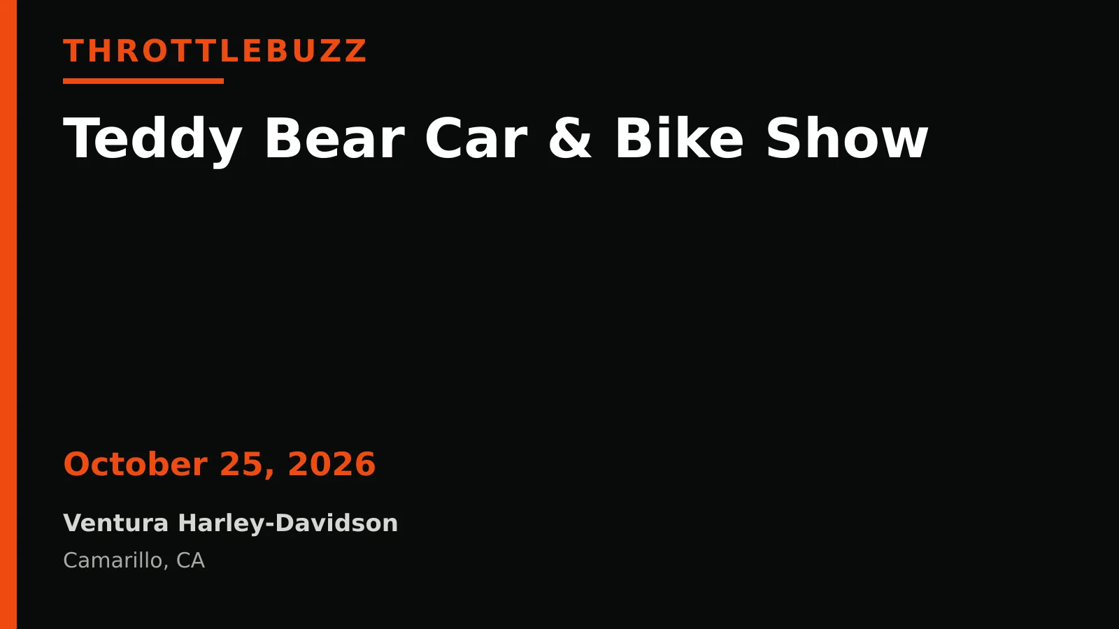 Teddy Bear Car & Bike Show event flyer