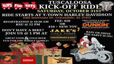 Toys for Tots Kick off Ride event flyer