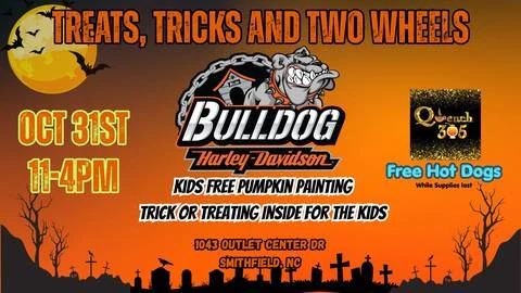 Treats, Tricks and Two Wheels event flyer