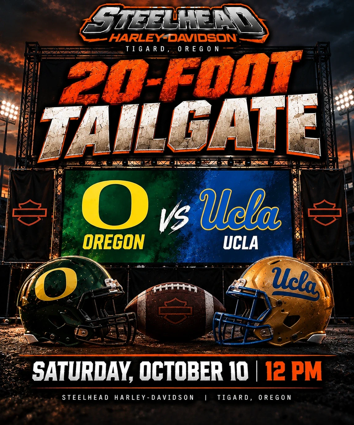 Twenty-Foot Tailgate: UCLA @ Oregon event flyer