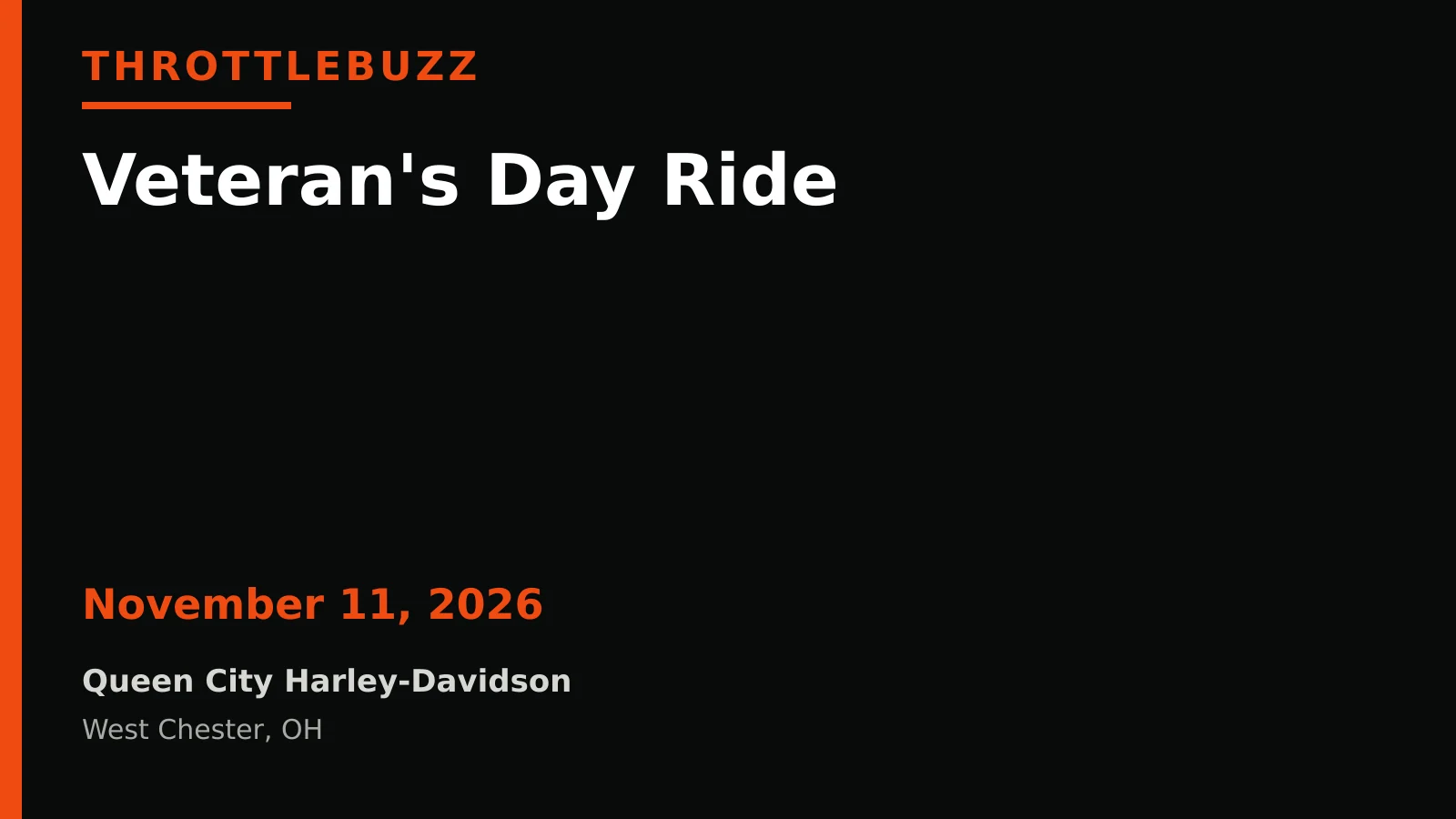 Veteran's Day Ride event flyer