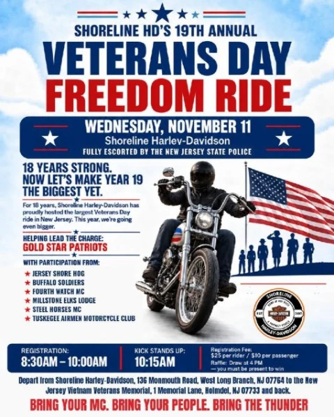 Veterans Day Freedom Ride event flyer