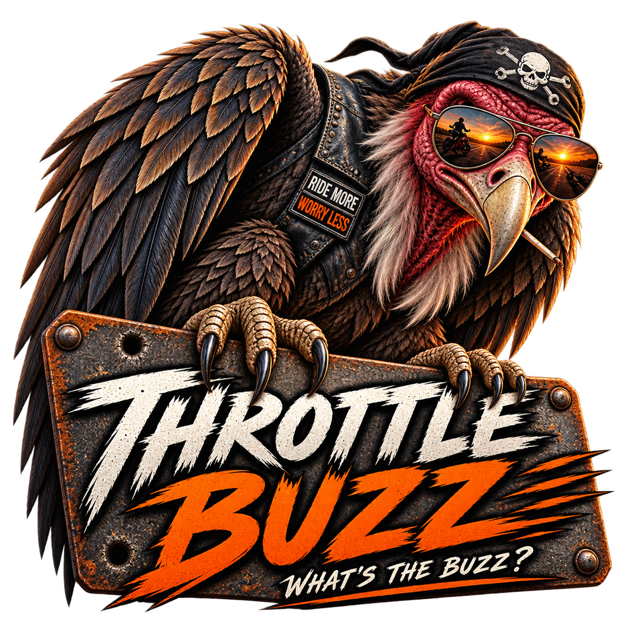 Throttle Buzz buzzard mascot and logo