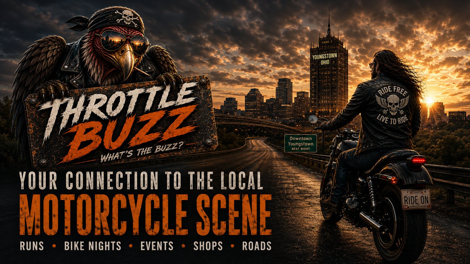 Throttle Buzz — your connection to the local motorcycle scene, featuring motorcycle events, bike nights, rides, shops and roads.